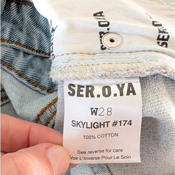 NWT SEROYA Vanessa Denim Mini Skirt in Skylight, size 28 - Picture 6 of 7